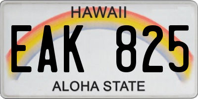 HI license plate EAK825