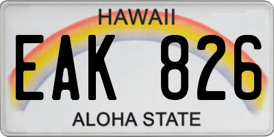 HI license plate EAK826