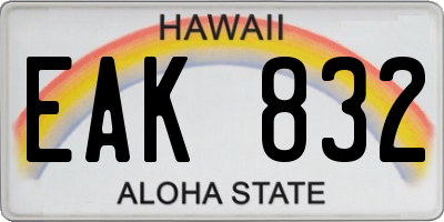 HI license plate EAK832