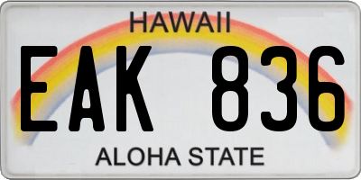 HI license plate EAK836