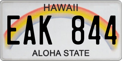 HI license plate EAK844