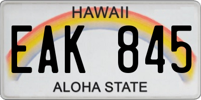 HI license plate EAK845