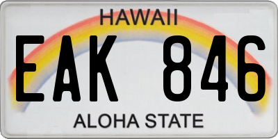 HI license plate EAK846