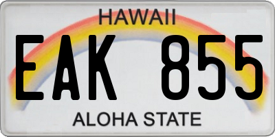 HI license plate EAK855