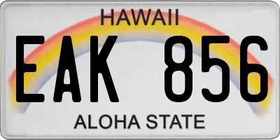 HI license plate EAK856