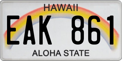 HI license plate EAK861