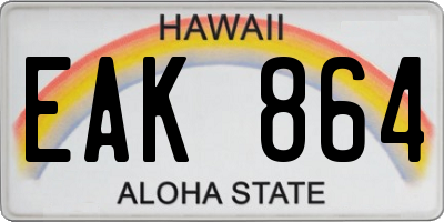 HI license plate EAK864