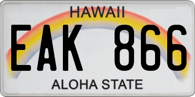 HI license plate EAK866