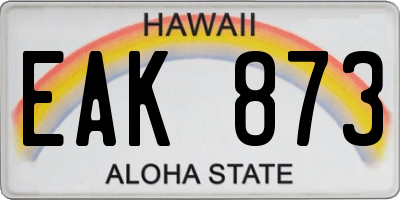 HI license plate EAK873