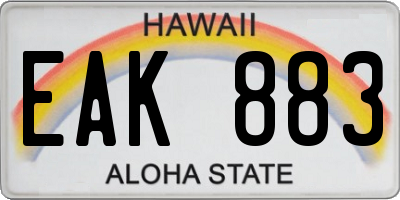 HI license plate EAK883