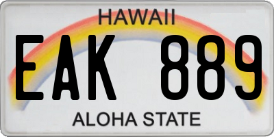 HI license plate EAK889