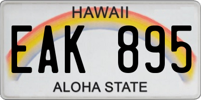 HI license plate EAK895