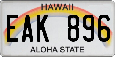 HI license plate EAK896