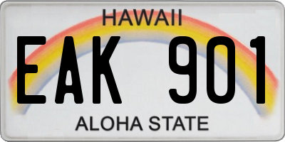 HI license plate EAK901