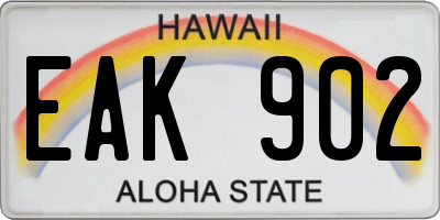 HI license plate EAK902