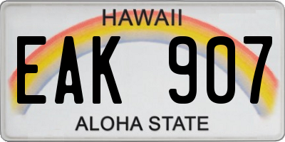 HI license plate EAK907