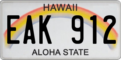 HI license plate EAK912