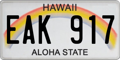 HI license plate EAK917