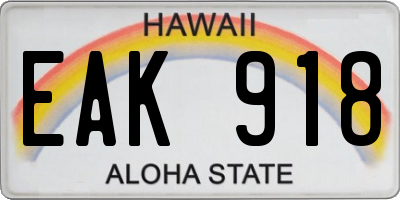 HI license plate EAK918