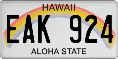 HI license plate EAK924