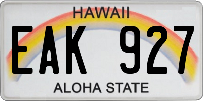 HI license plate EAK927