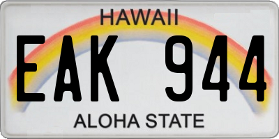 HI license plate EAK944