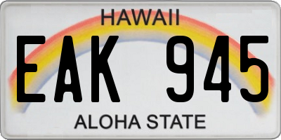 HI license plate EAK945