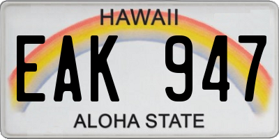 HI license plate EAK947