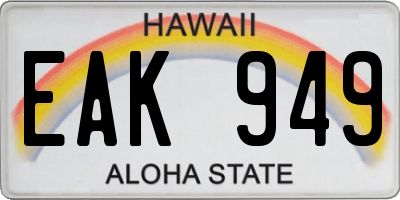 HI license plate EAK949