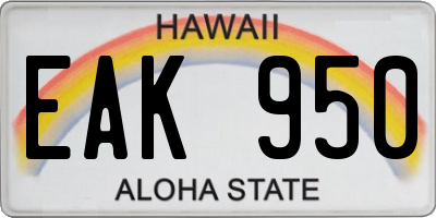 HI license plate EAK950