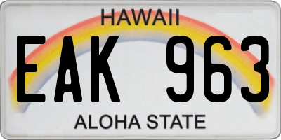 HI license plate EAK963