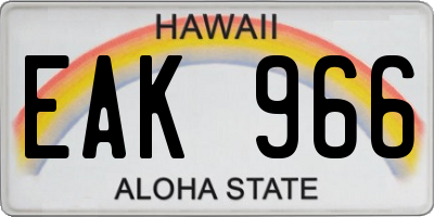 HI license plate EAK966