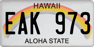 HI license plate EAK973