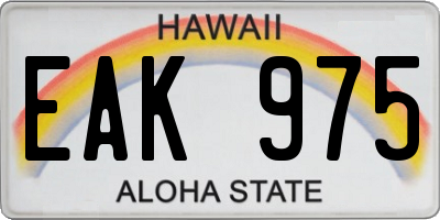 HI license plate EAK975