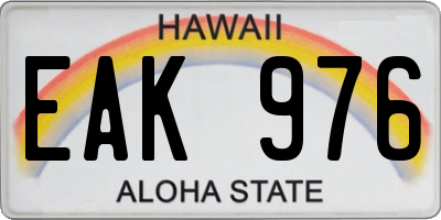 HI license plate EAK976