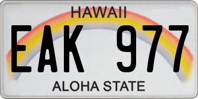 HI license plate EAK977