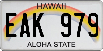HI license plate EAK979