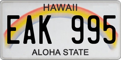 HI license plate EAK995