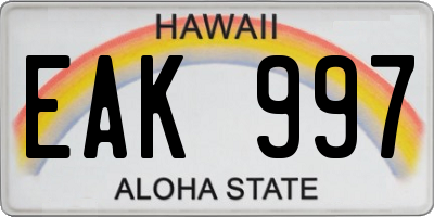 HI license plate EAK997