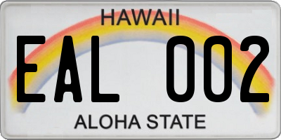 HI license plate EAL002