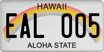 HI license plate EAL005