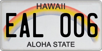 HI license plate EAL006
