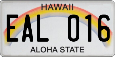 HI license plate EAL016