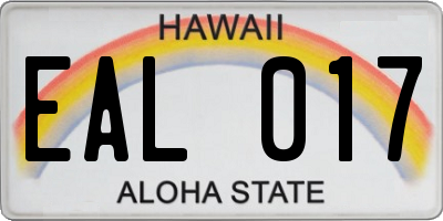 HI license plate EAL017