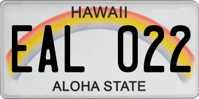 HI license plate EAL022