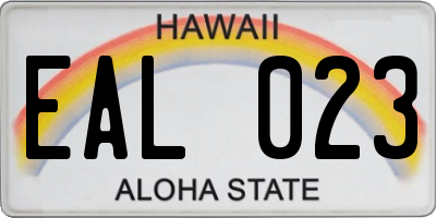 HI license plate EAL023