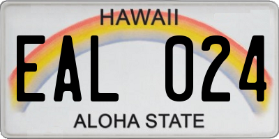 HI license plate EAL024