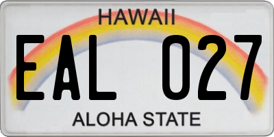 HI license plate EAL027