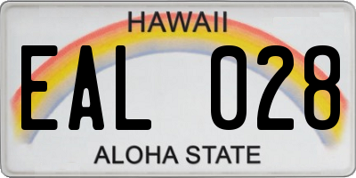 HI license plate EAL028