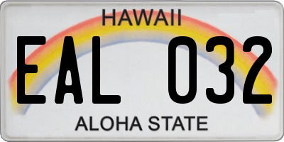 HI license plate EAL032